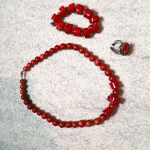 Real coral 3pc set